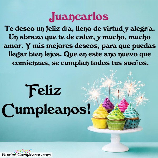 Feliz Cumpleaños Juancarlos Tartas, Tarjetas, Deseos